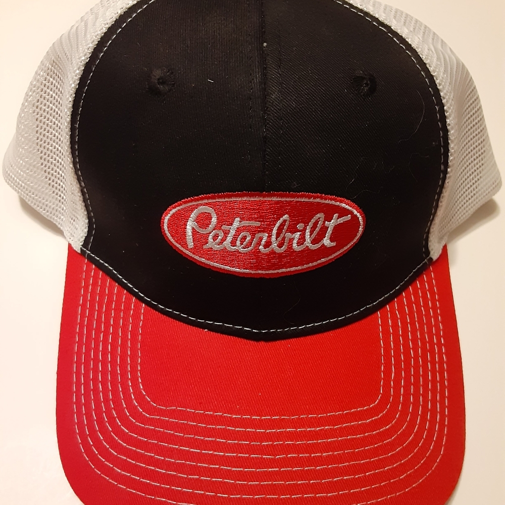 Peterbilt Men's Trucker Strapback Cap Hat Brand New With Tag Black/White…